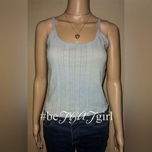 Blue pointelle cami top from Urban Planet